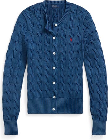 RALPH LAUREN DENIM & SUPPLY Anchor Button Cable Rope Knit Pattern popular Cardigan Sz LG