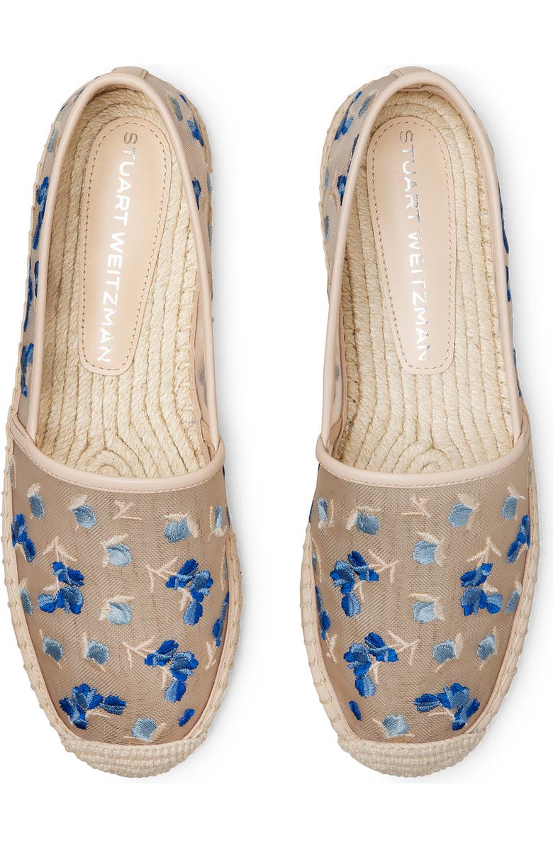 Stuart Weitzman Bareitall Floral Embroidery Espadrille Flat, Alternate, color,