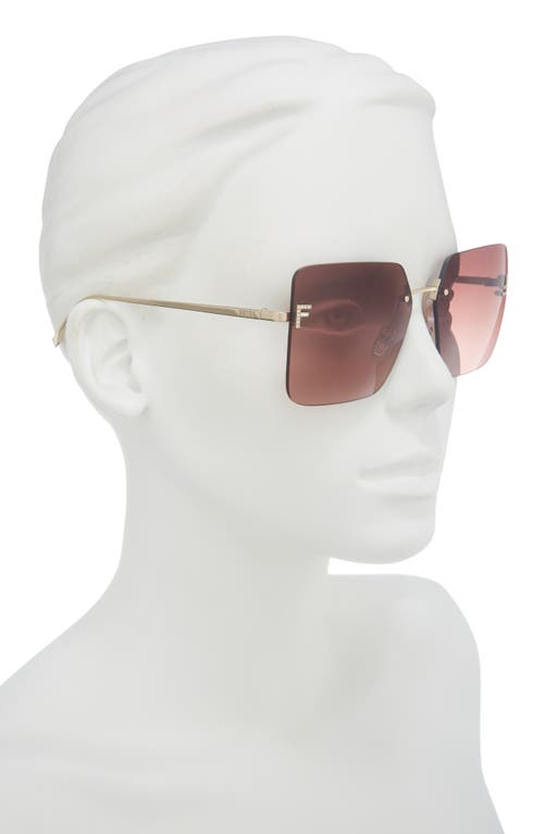 Fendi First Crystal Geometric Sunglasses, 59mm In Brown