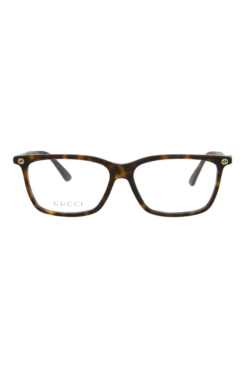 54mm Rectangle Optical Glasses, Main, color, HAVANA HAVANA TRANSPARENT