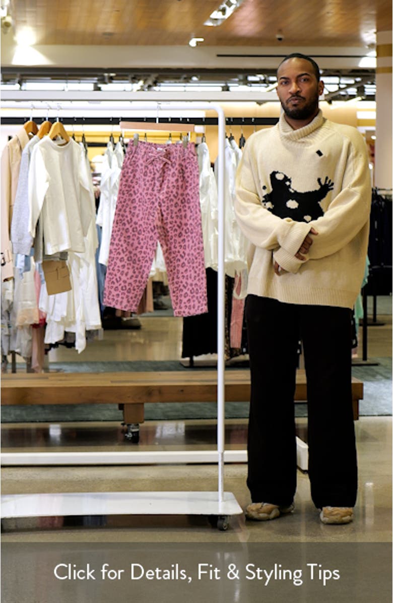 Kids' Leopard Print Drawstring Jeans, sales video thumbnail