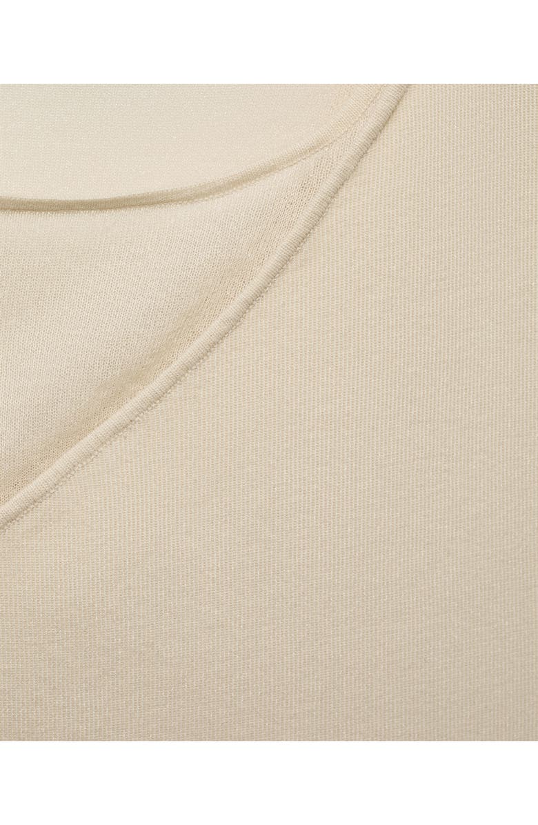 MANGO Cutout Crossover Knit Top, Alternate, color, Ecru