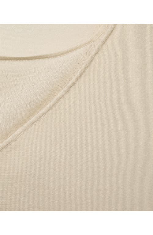 Mango Cutout Crossover Knit Top In Neutral