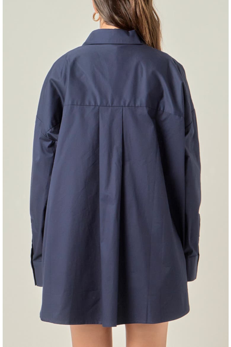 Oversize Button-Up Shirt, Alternate, color, NAVY