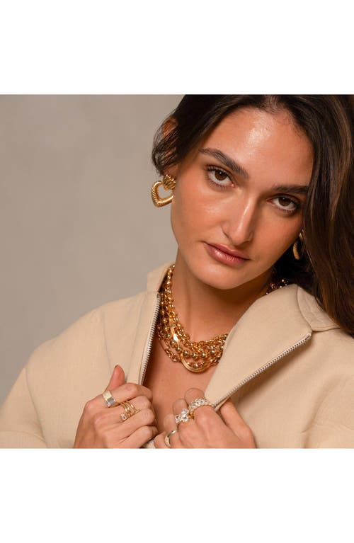 Shymi Textured Heart Drop Earrings In Gold