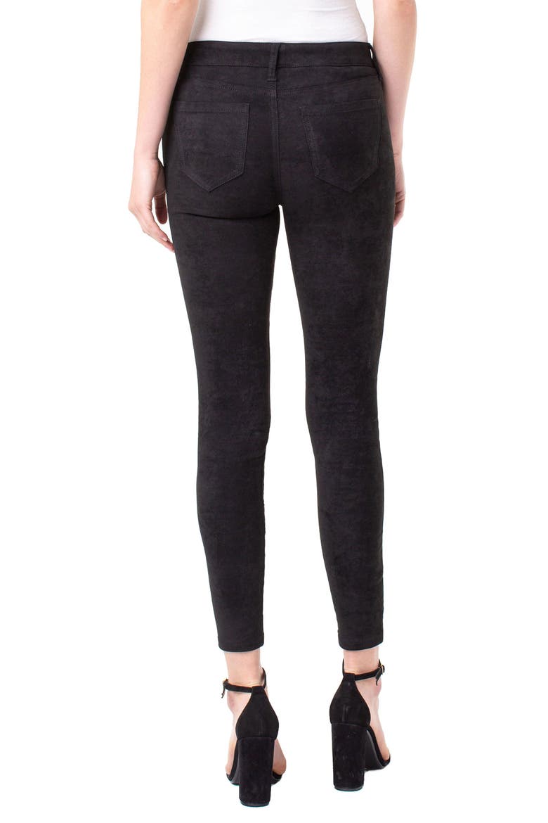 Liverpool Abby Faux Suede Ankle Pants, Alternate, color, BLACK