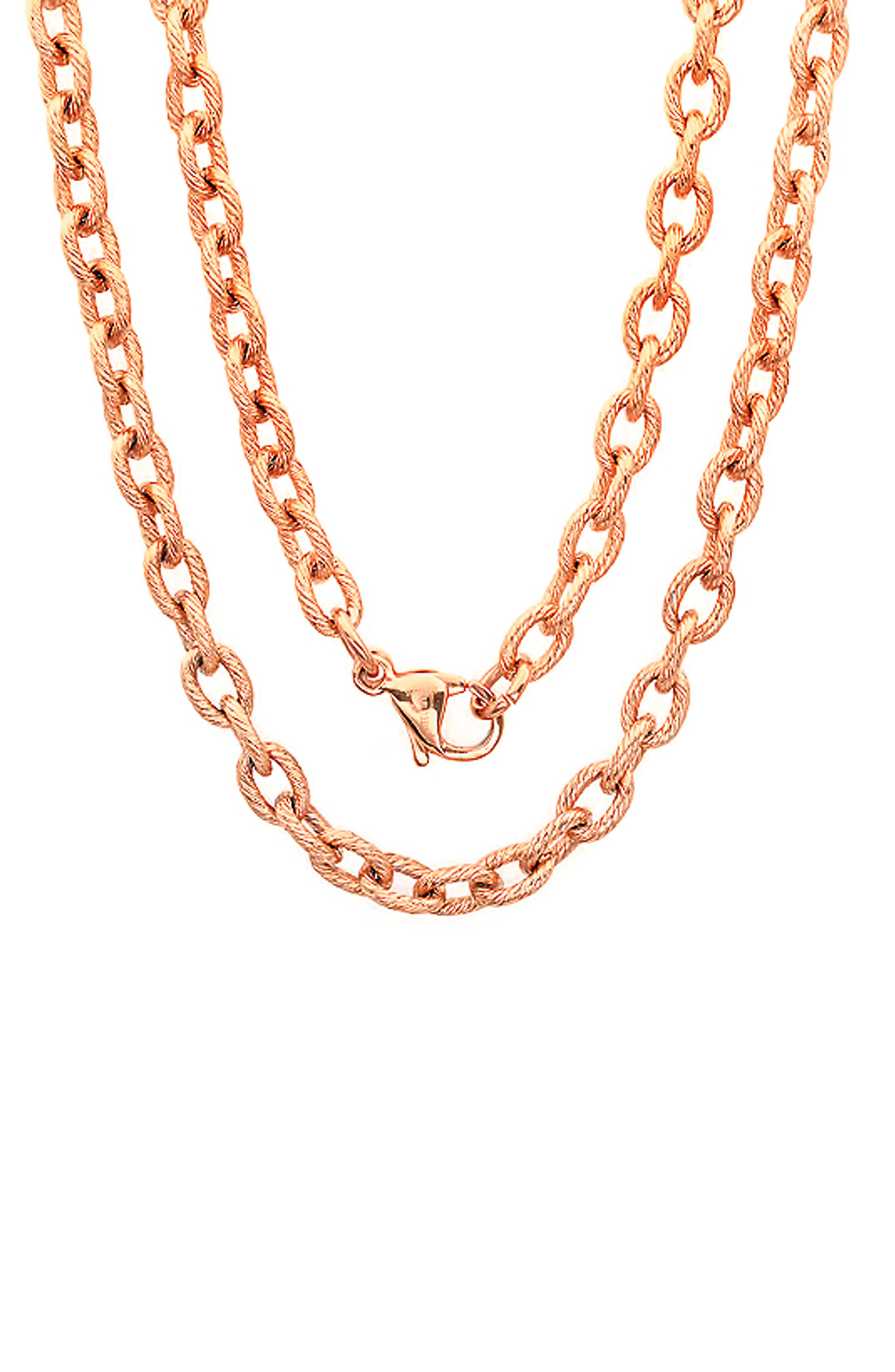 Men's 18k Rose Gold Plated Chain Necklace