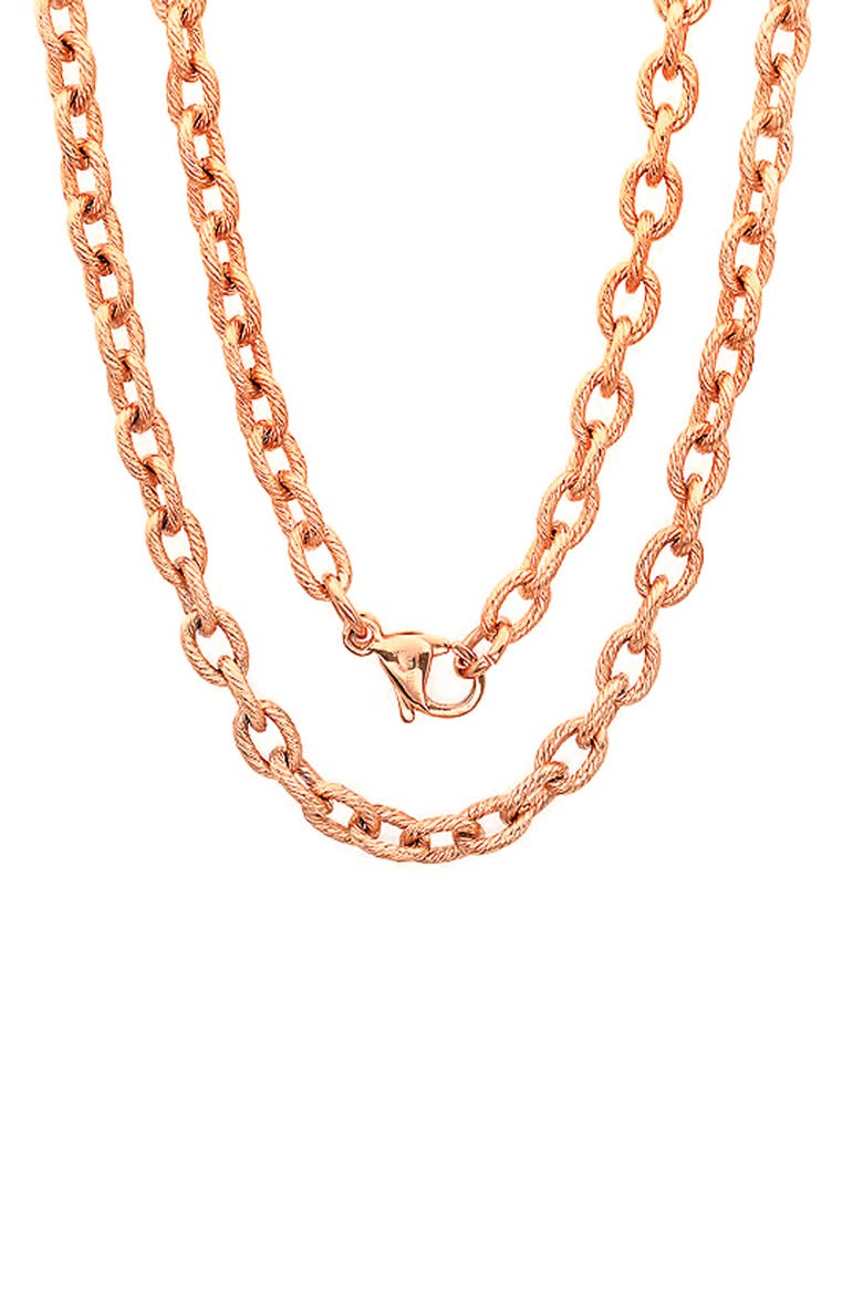 Men's 18k Rose Gold Plated Chain Necklace, Main, color, ROSE GOLD