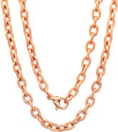 STEELTIME Men's 18k Rose Gold Plated Chain Necklace
