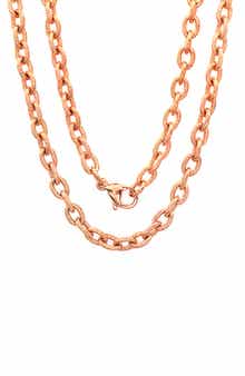 Men's 18k Rose Gold Plated Chain Necklace