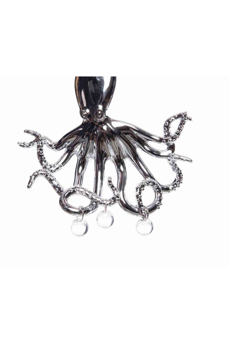 Silver Octopus Ornament, Alternate, color, Black