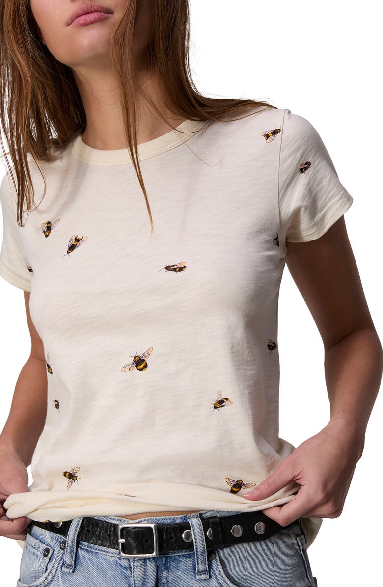rag & bone Allover Bumblebee T-Shirt, Alternate, color, Ivory Multi