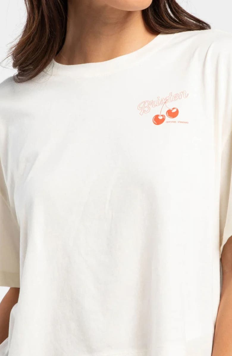 Brixton Cherry Crop Cotton Graphic T-Shirt, Alternate, color, Off White