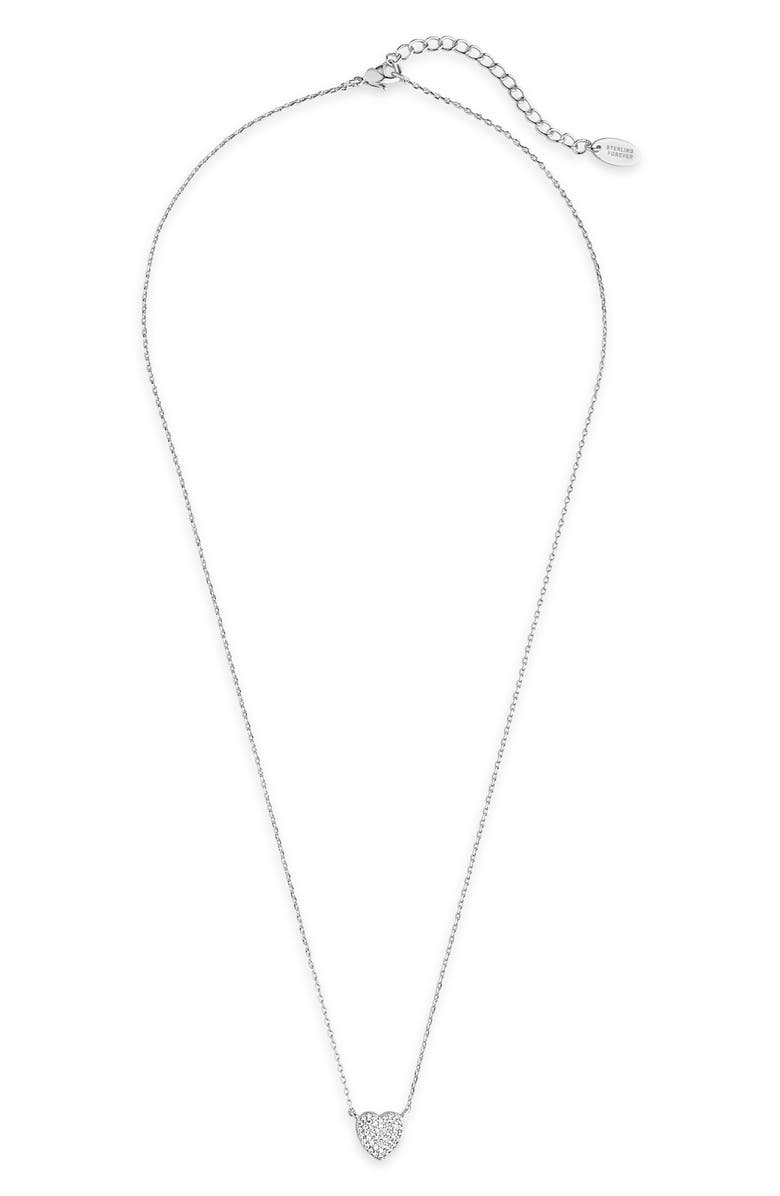 Sterling Forever Heart Pendant Necklace, Alternate, color,