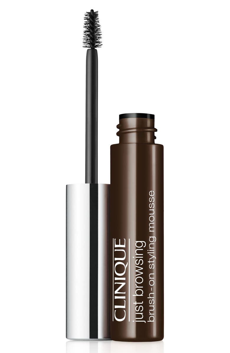 Clinique Just Browsing Brush-On Tinted Brow Styling Mousse Tinted Brow Gel, Main, color, Black/ Brown