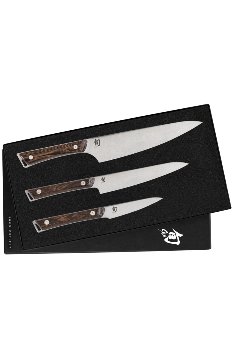 Shun Kanso Starter Set, 3 Piece, Main, color, Brown