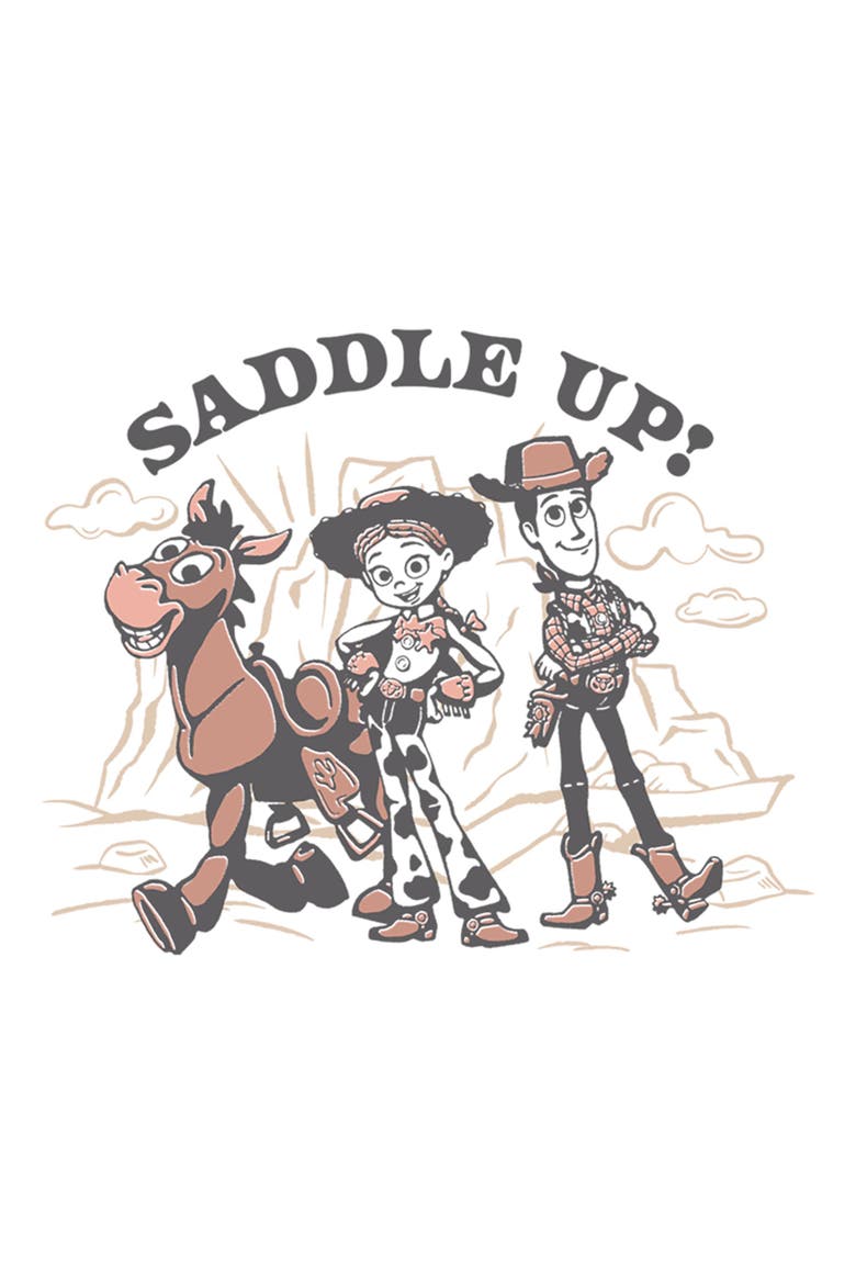 Junior's Toy Story 5 Saddle Up Western Friends  Graphic T-Shirt, Alternate, color, White