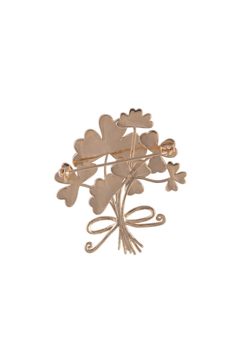 Four Leaf Clover Bouquet Pin, Alternate, color, Green