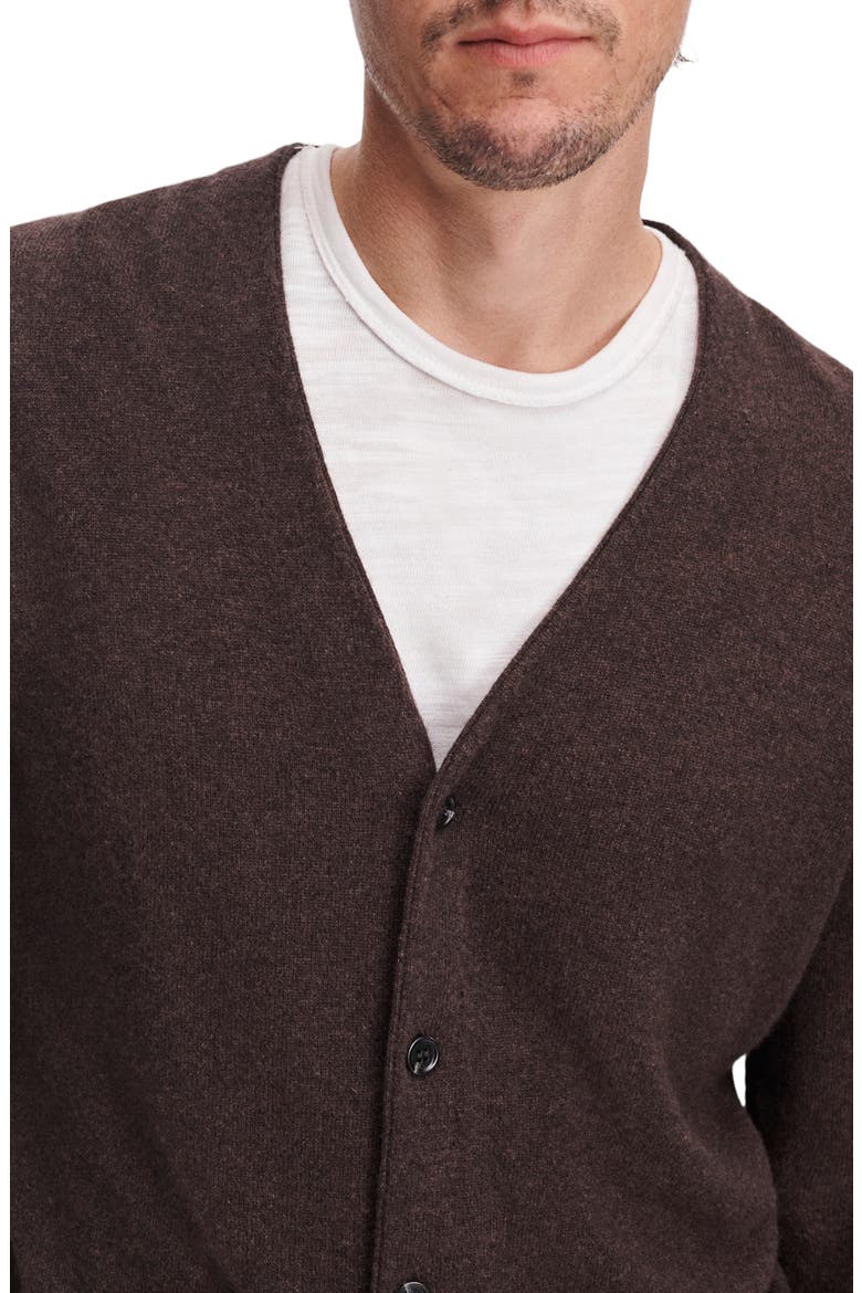 Jax V-Neck Cashmere Cardigan, Alternate, color, DARK BROWN