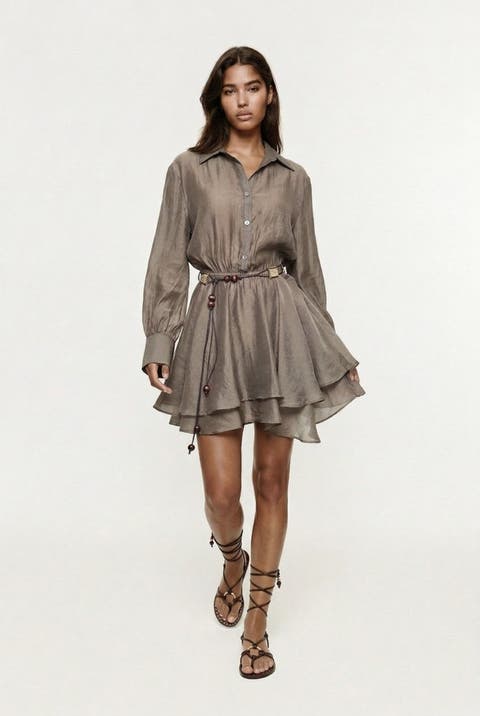 Alora Tencel Mini Shirt Dress