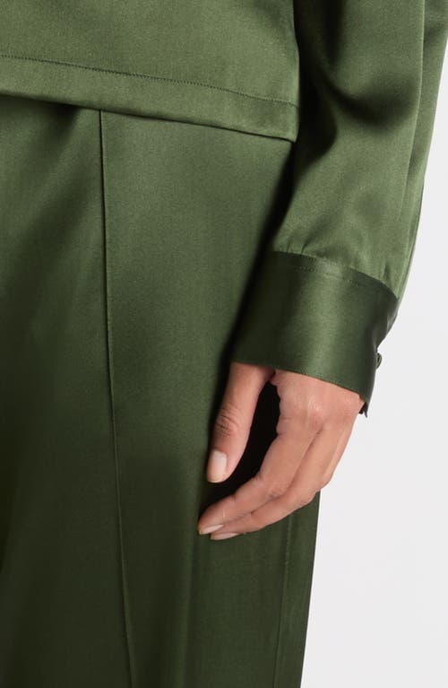 Tom Ford Stretch Silk Satin Pj Pants In Green