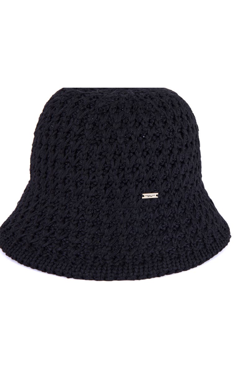 Eugenia Kim Anais Straw Bucket Hat, Alternate, color, Black