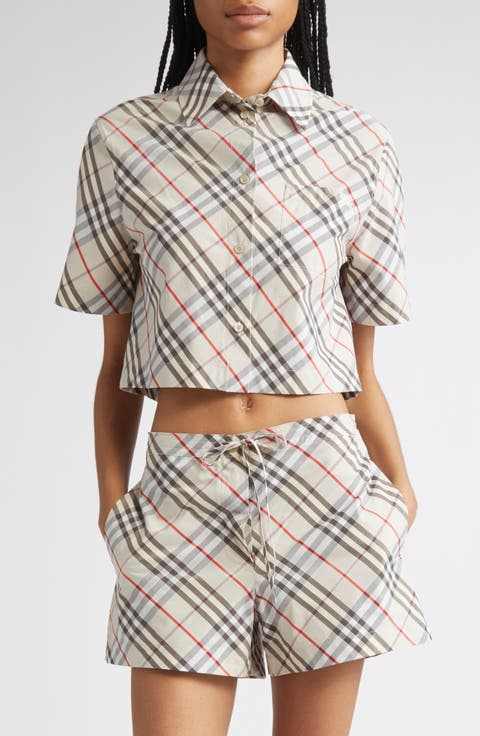 Check Cotton Crop Shirt