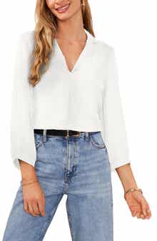 Vince Camuto Pleat Front Satin Shirt