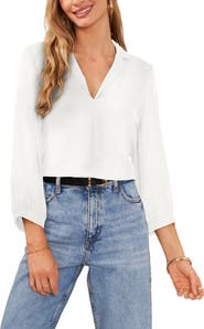 Vince Camuto Pleat Front Satin Shirt