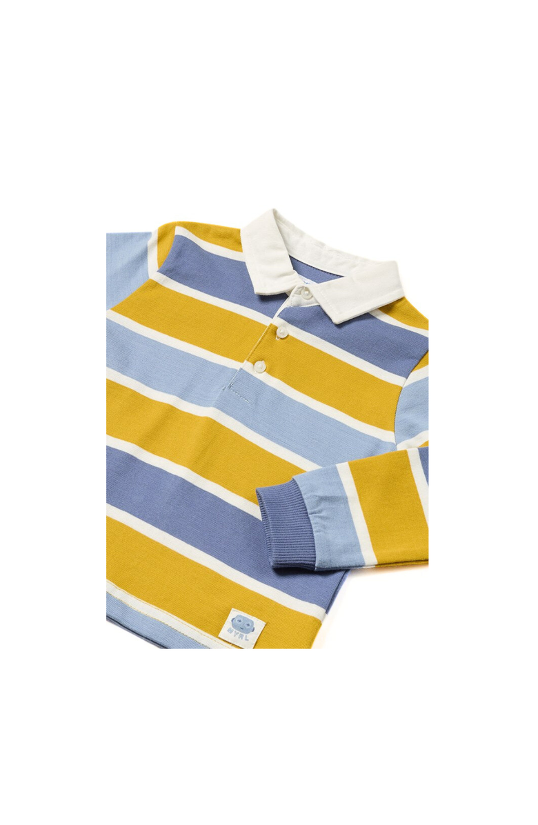 Mayoral Pollen Long Sleeve Stripe Polo, Alternate, color, Yellow