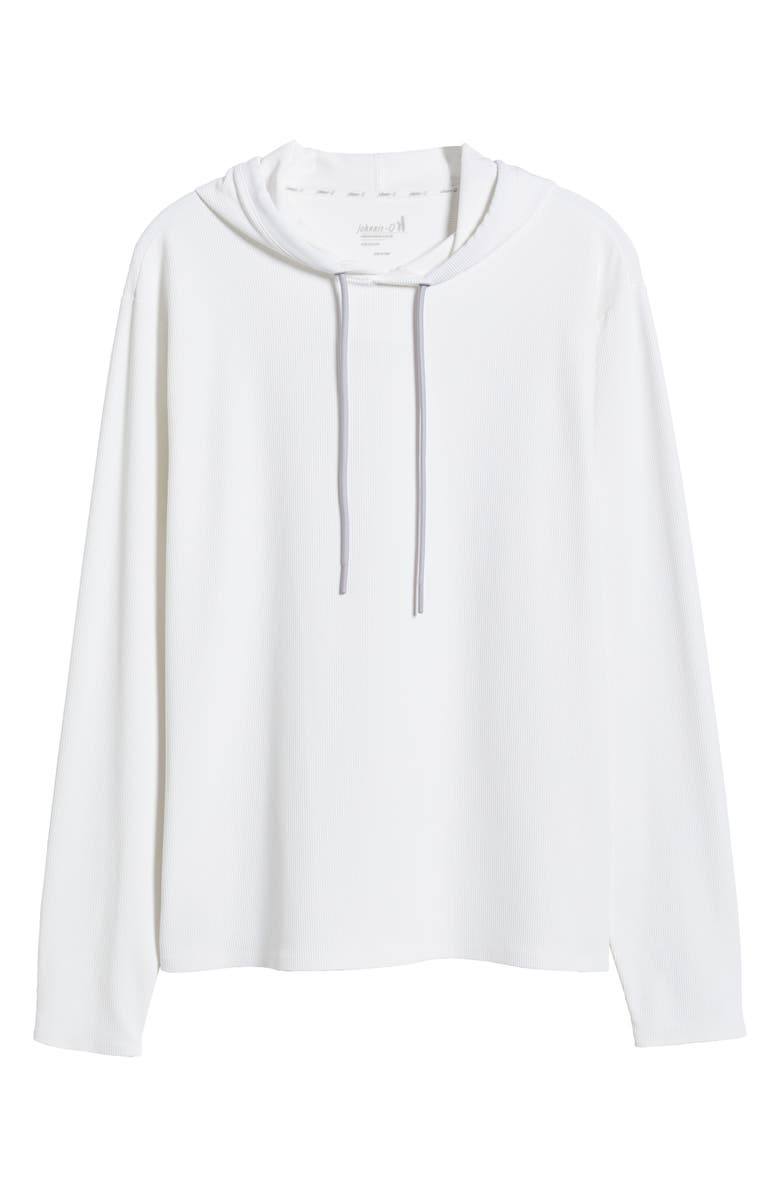 johnnie-O Hoppin Ribbed Stretch Hooded Pullover, Alternate, color, White
