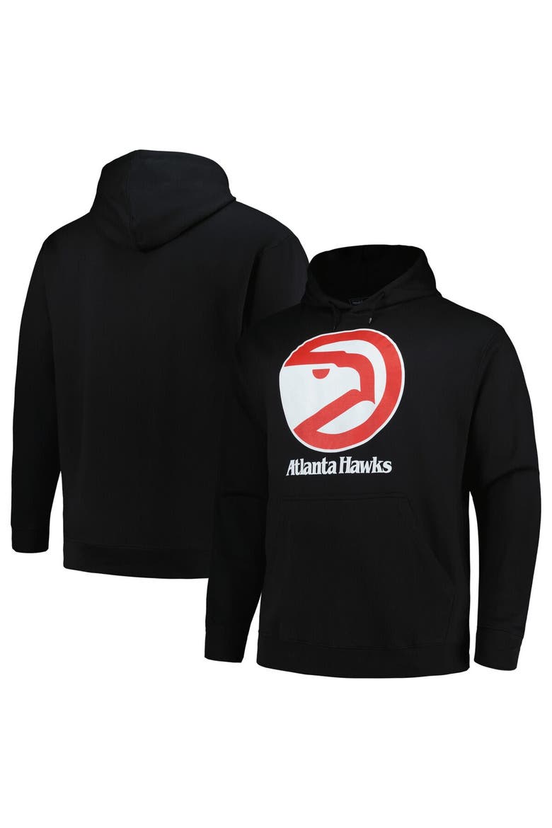 Men's Mitchell & Ness Black Atlanta Hawks Hardwood Classics Big & Tall Pullover Hoodie, Alternate, color, Black