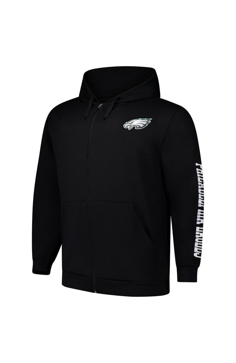 FANATICS Men's Fanatics  Black Philadelphia Eagles Big & Tall Full-Zip Hoodie, Alternate, color, 