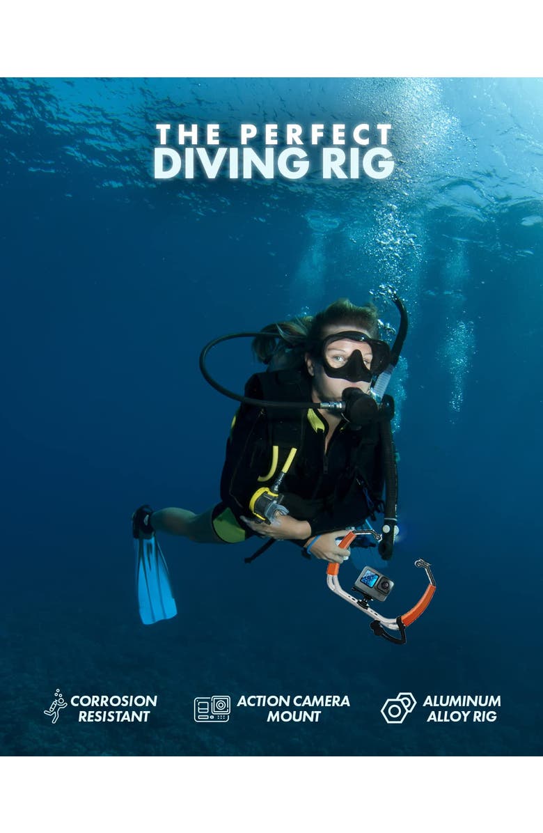 MOVO GB-U80 Underwater Diving Rig for GoPro Waterproof Action Cam (XL Version) - Teal, Alternate, color, Black