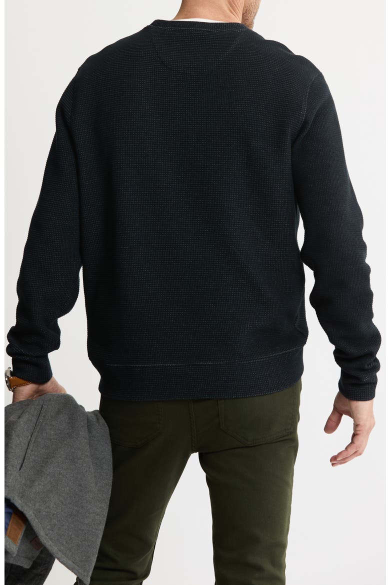 Textured Knit Crewneck Sweatshirt, Alternate, color, BLACK