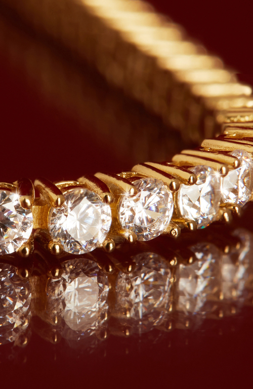 Aurate New York Lab Grown White Sapphire Tennis Necklace In Gold