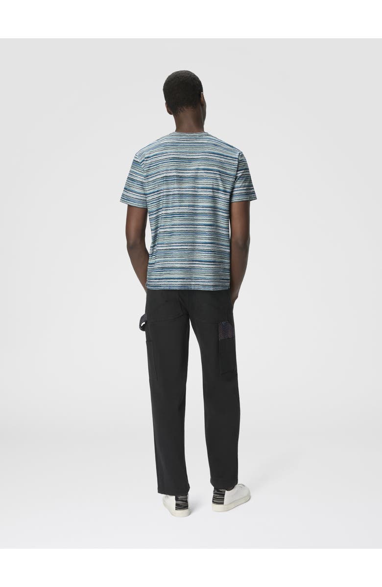 Missoni T-shirt With Flame And Zigzag Pattern, Alternate, color, Blue & Green