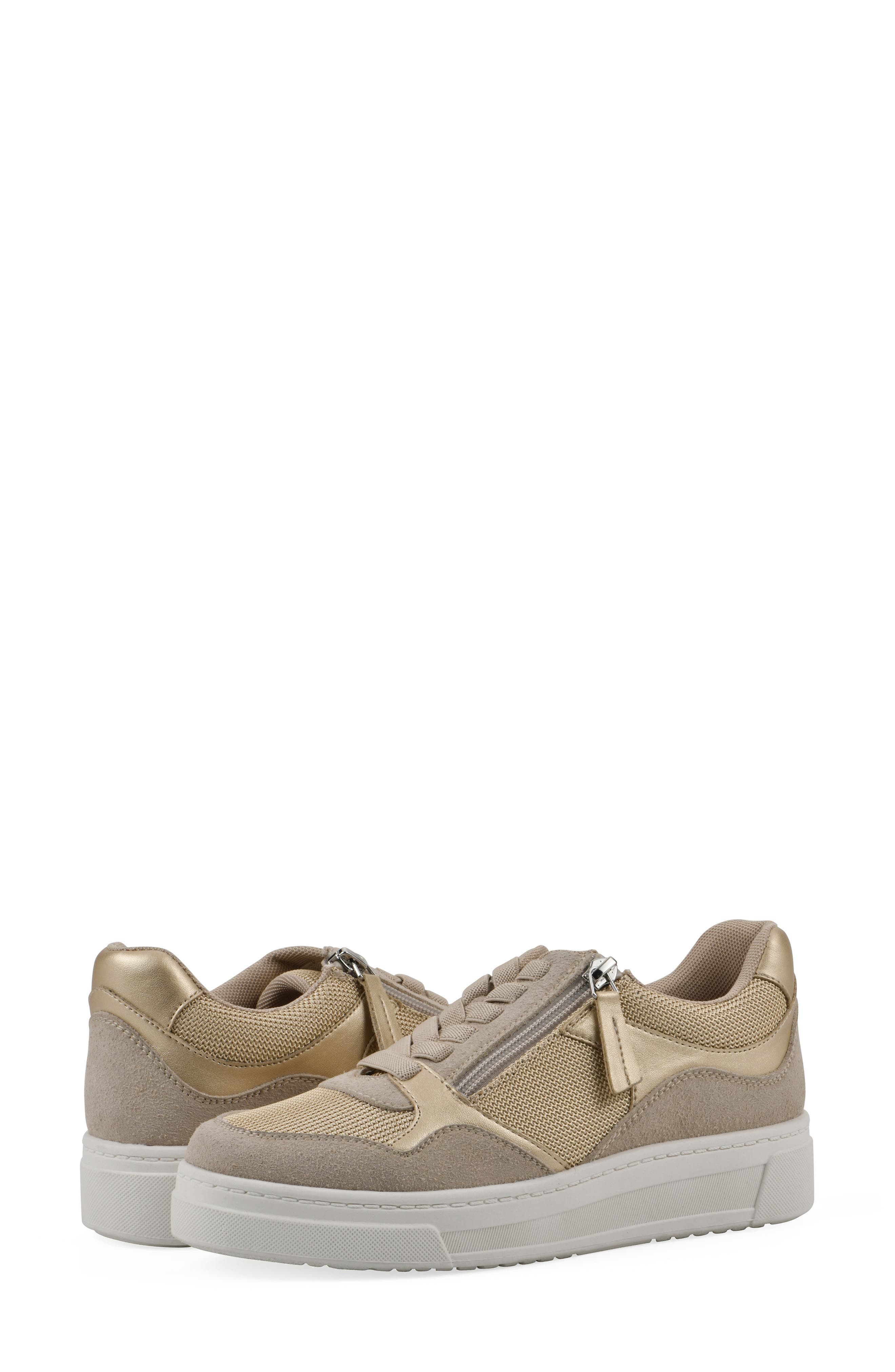 CLIFFS BY WHITE MOUNTAIN Uplit Zip Sneaker, Alternate, color, Beachwood Gold Multi