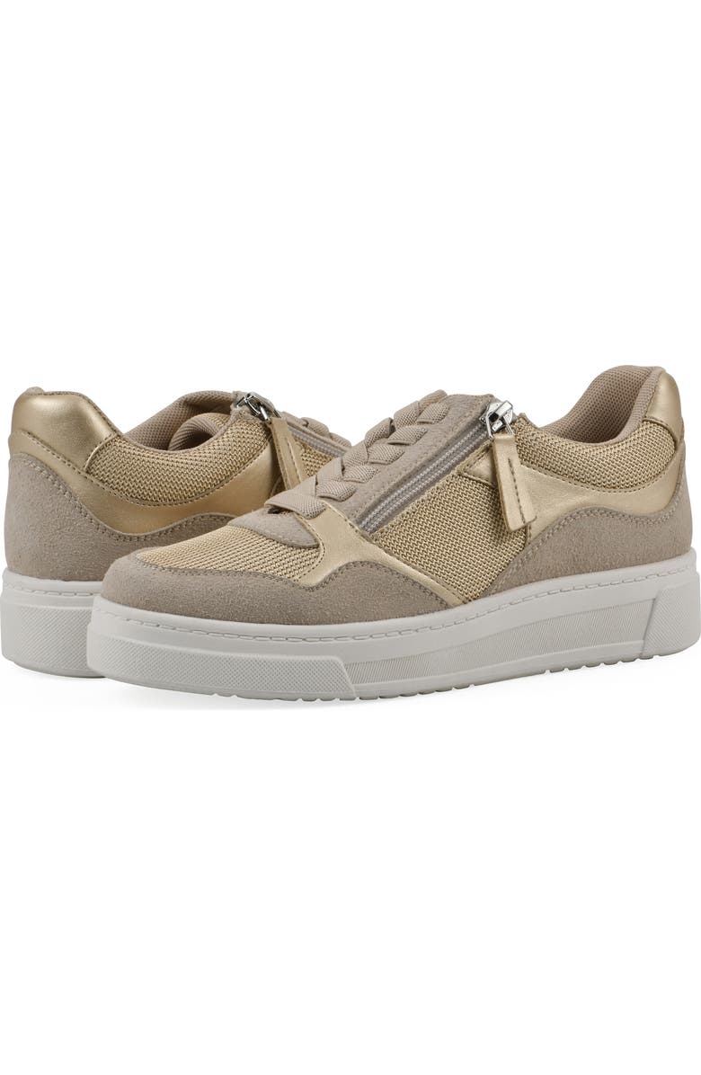 CLIFFS BY WHITE MOUNTAIN Uplit Zip Sneaker, Alternate, color, Beachwood Gold Multi
