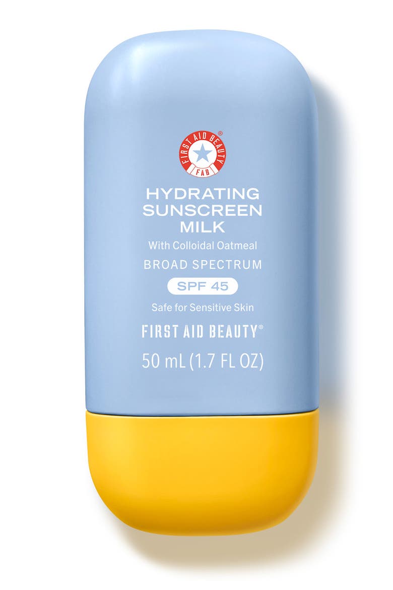 Hydrating Sunscreen Milk with Colloidal Oatmeal Broad Spectrum SPF 45, Main, color, NO COLOR