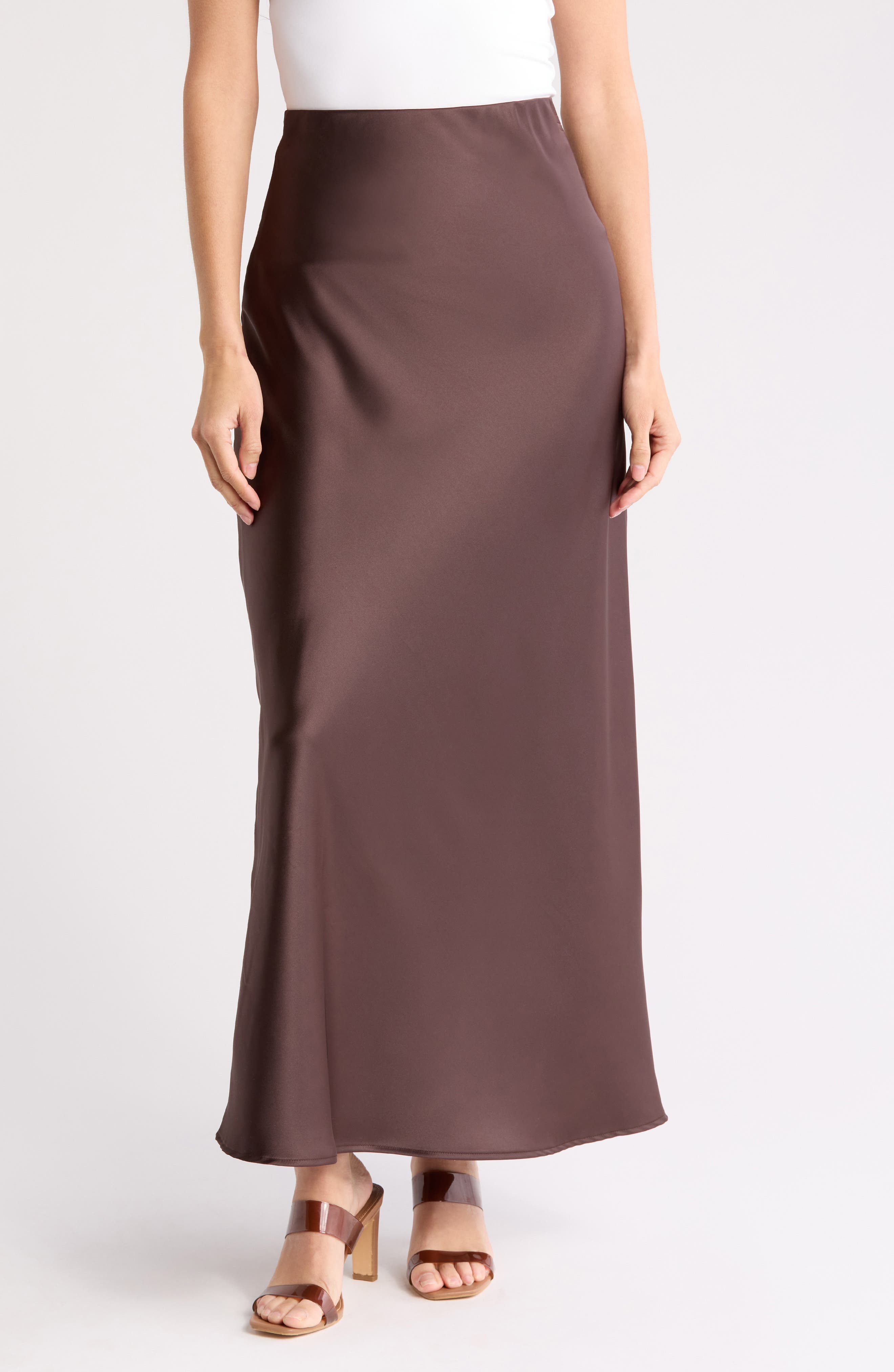 Renee C Satin A-Line Skirt