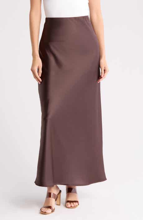 Renee C Satin A-Line Skirt
