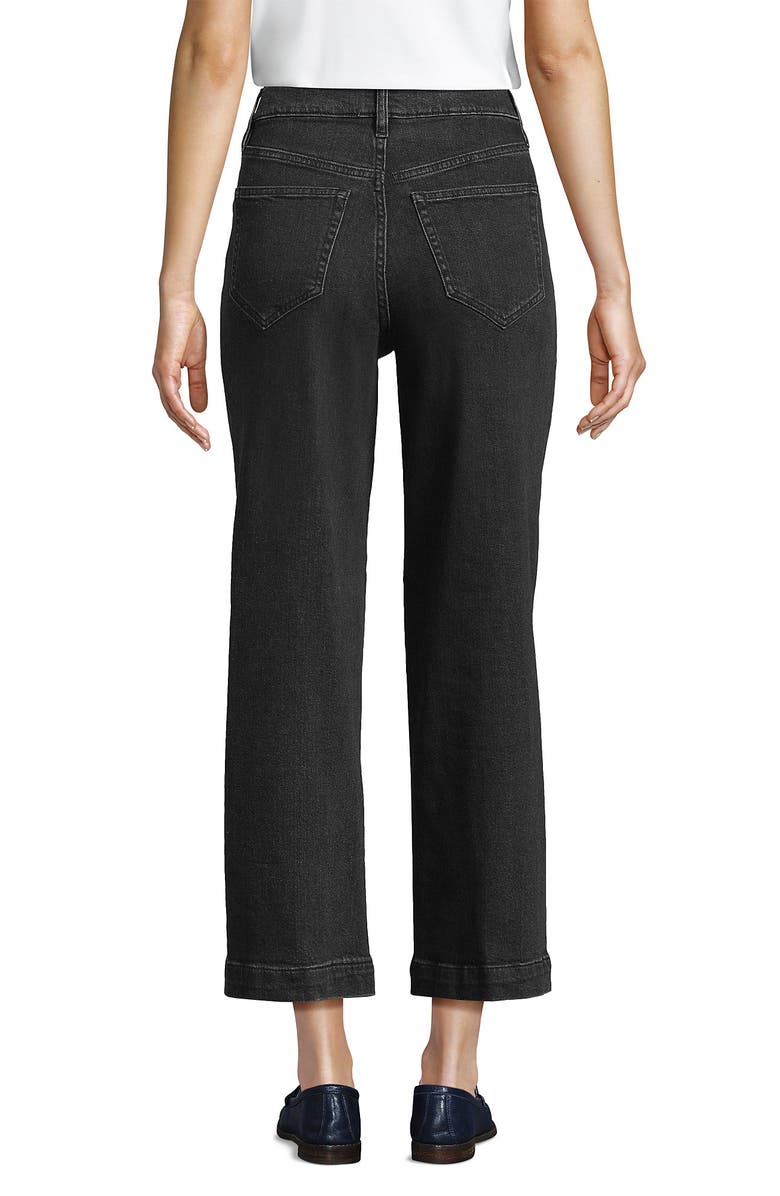 Lands' End Denim High Rise Wide Leg Crop Jeans, Alternate, color, 