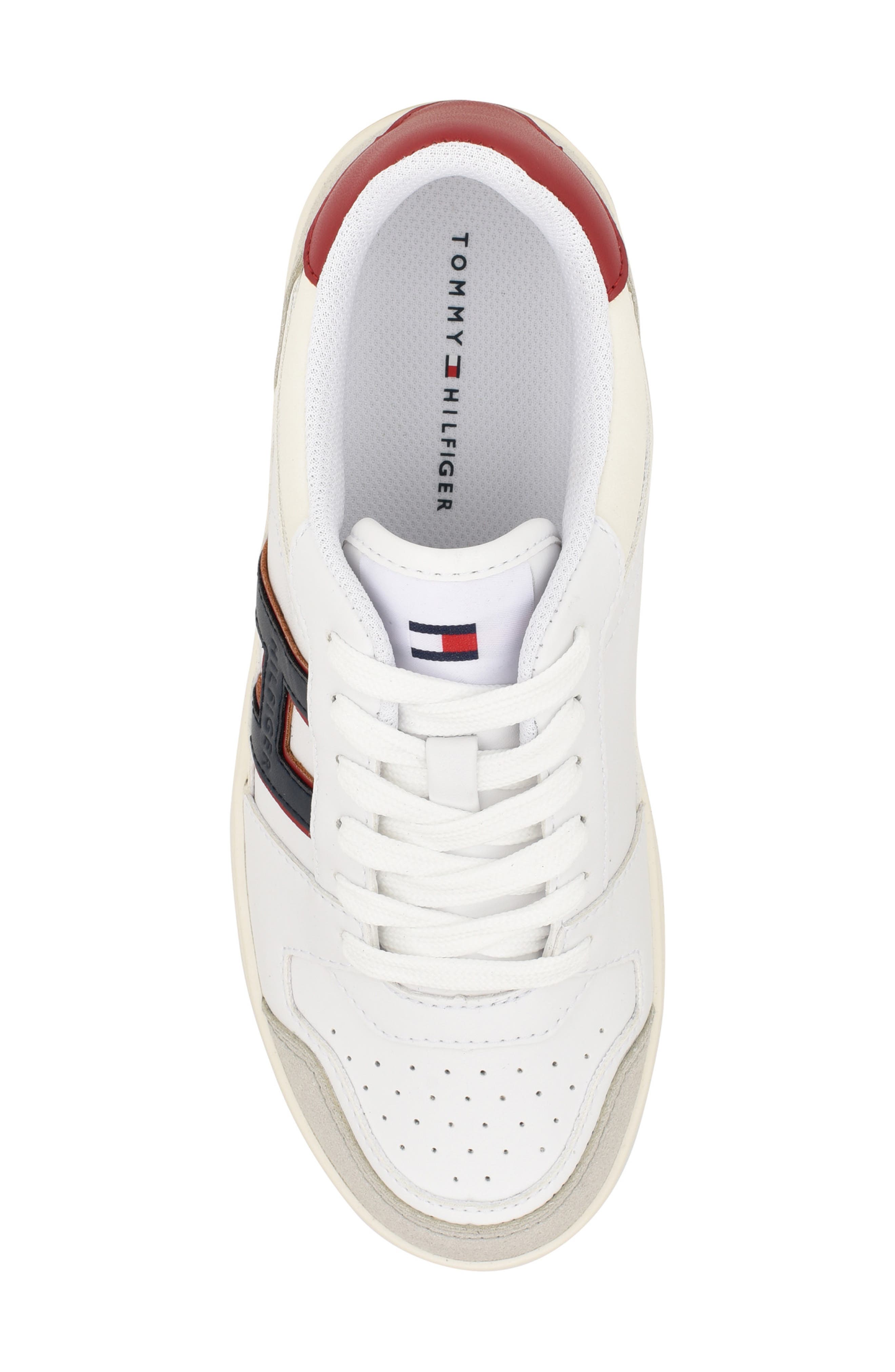 Tommy Hilfiger Amie Sneaker, Alternate, color, White/Galaxy Grey/Tropic Red