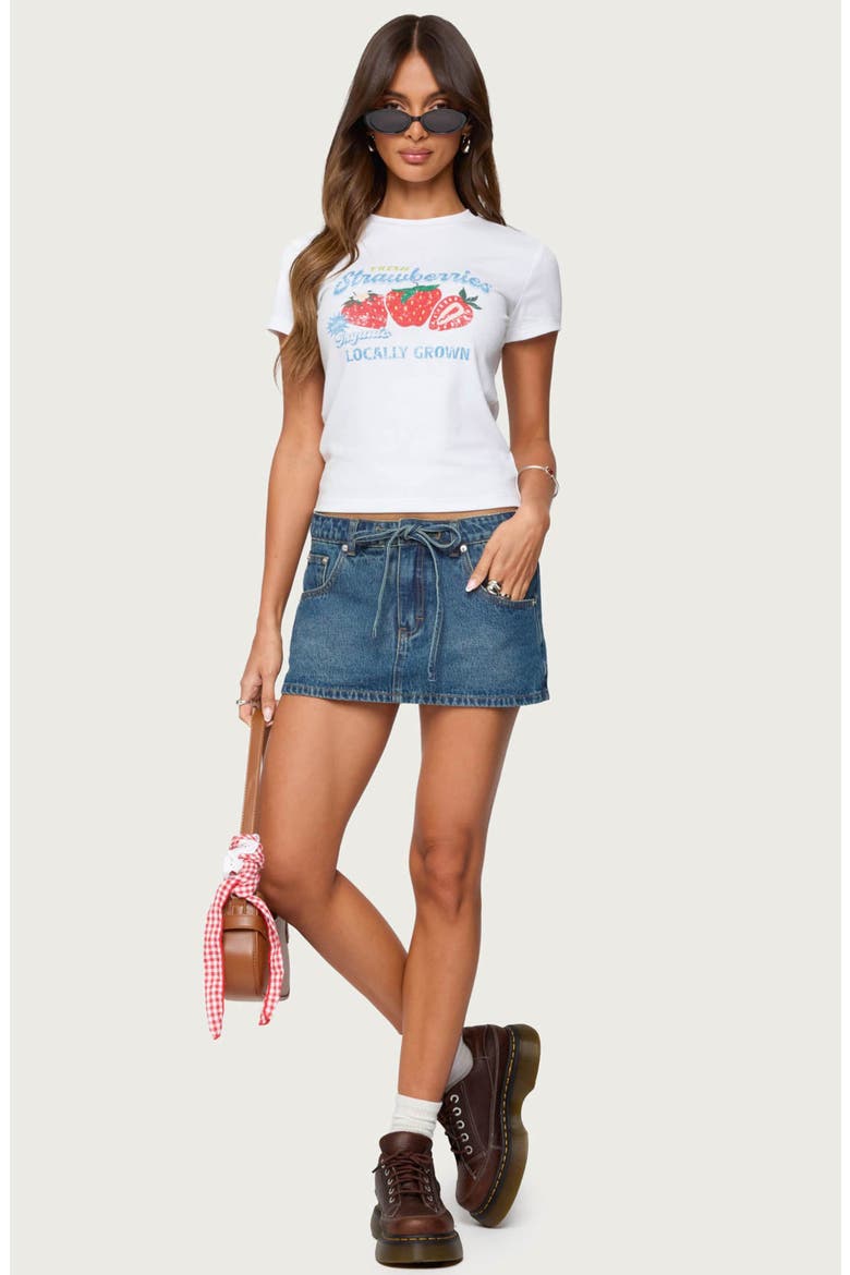 Fresh Strawberries Stretch Cotton Graphic T-Shirt, Alternate, color, WHITE