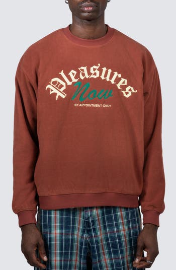 スウェット・トレーナー [PLEASURES] APPOINTMENT FLEECE CREWNECK PLEASURES Appointment Fleece Crewneck Sweatshirt | Nordstrom