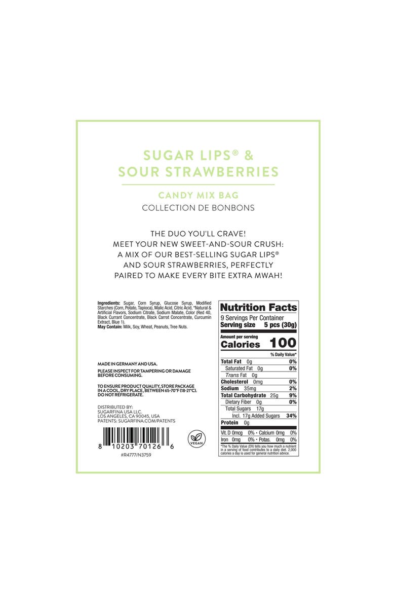 Sugar Lips® & Sour Strawberries Set of 2 Mixed Candy Bags, Alternate, color, NO COLOR