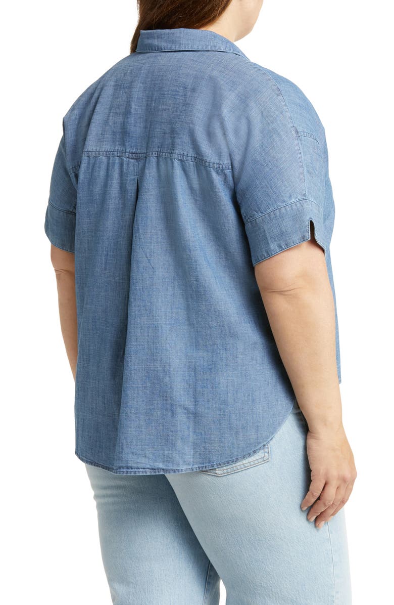 Caslon<sup>®</sup> Pleat Denim Top, Alternate, color, 