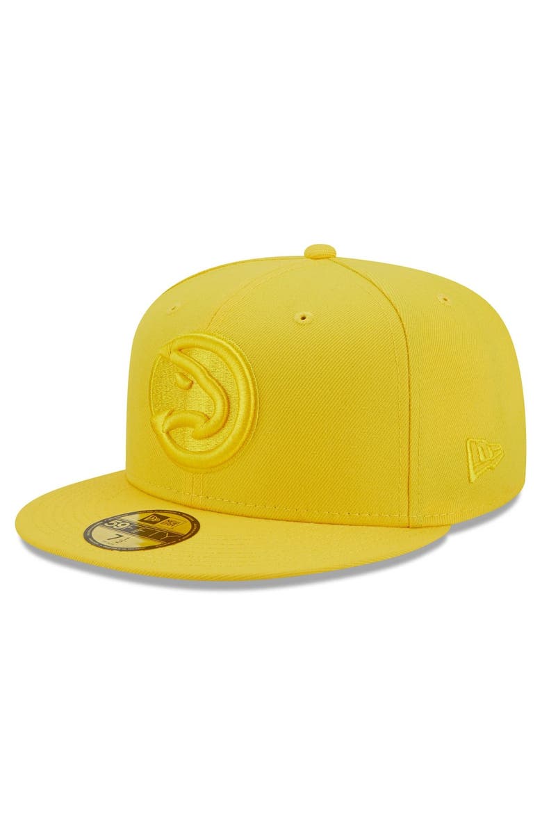 New Era Men's New Era Yellow Atlanta Hawks Color Pack 59FIFTY Fitted Hat, Main, color, 