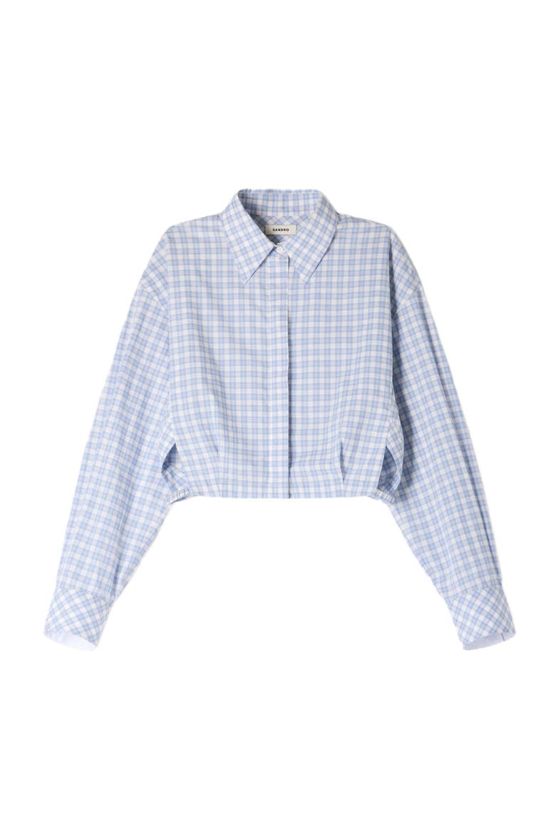 Short checked shirt, Alternate, color, Blu / white